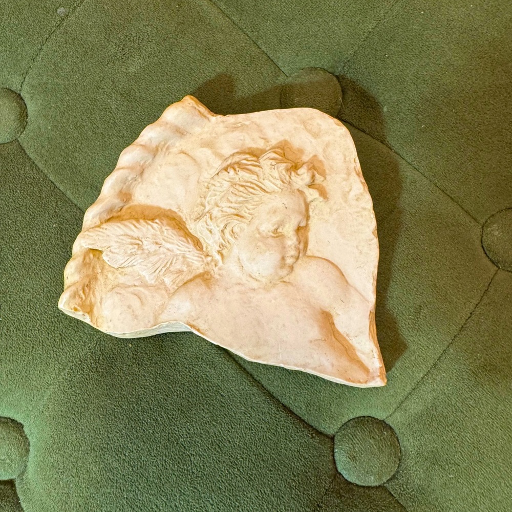 👼Stone cast Cherub Angel Relief Sculpture